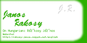 janos rakosy business card